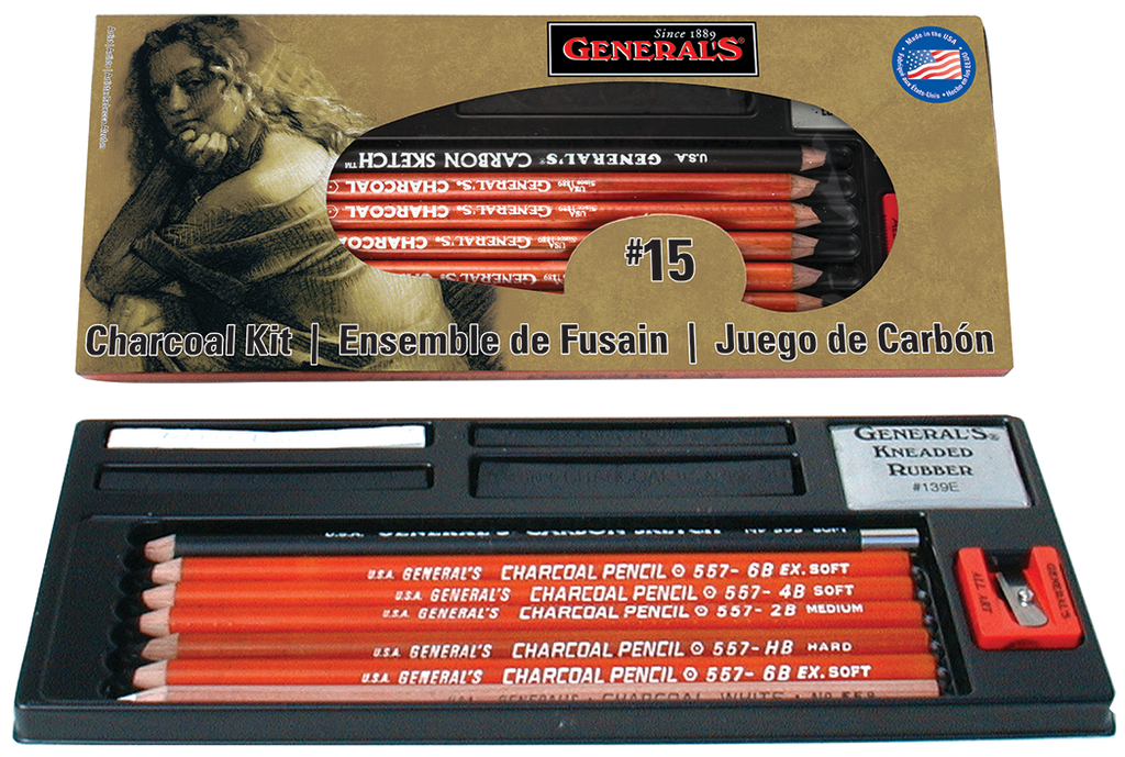 General's Charcoal Drawing Pencils + Sharpener – Make & Mend
