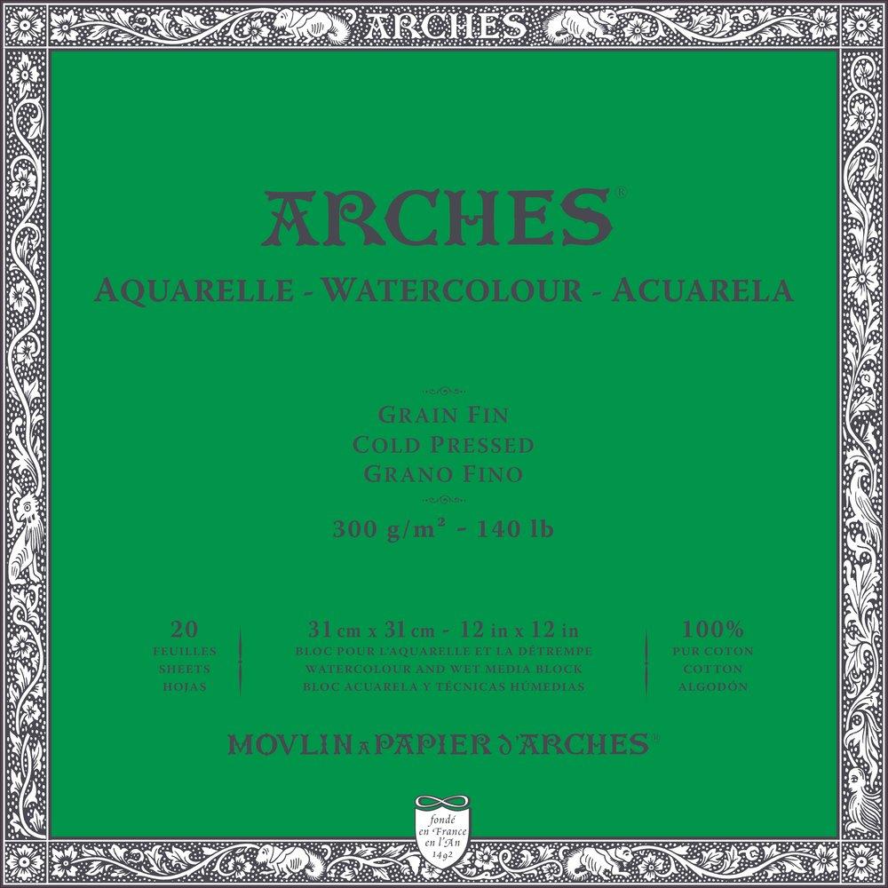 Arches Watercolor Block 3.9x9.8, 140lb Cold Press, 20 Sheets