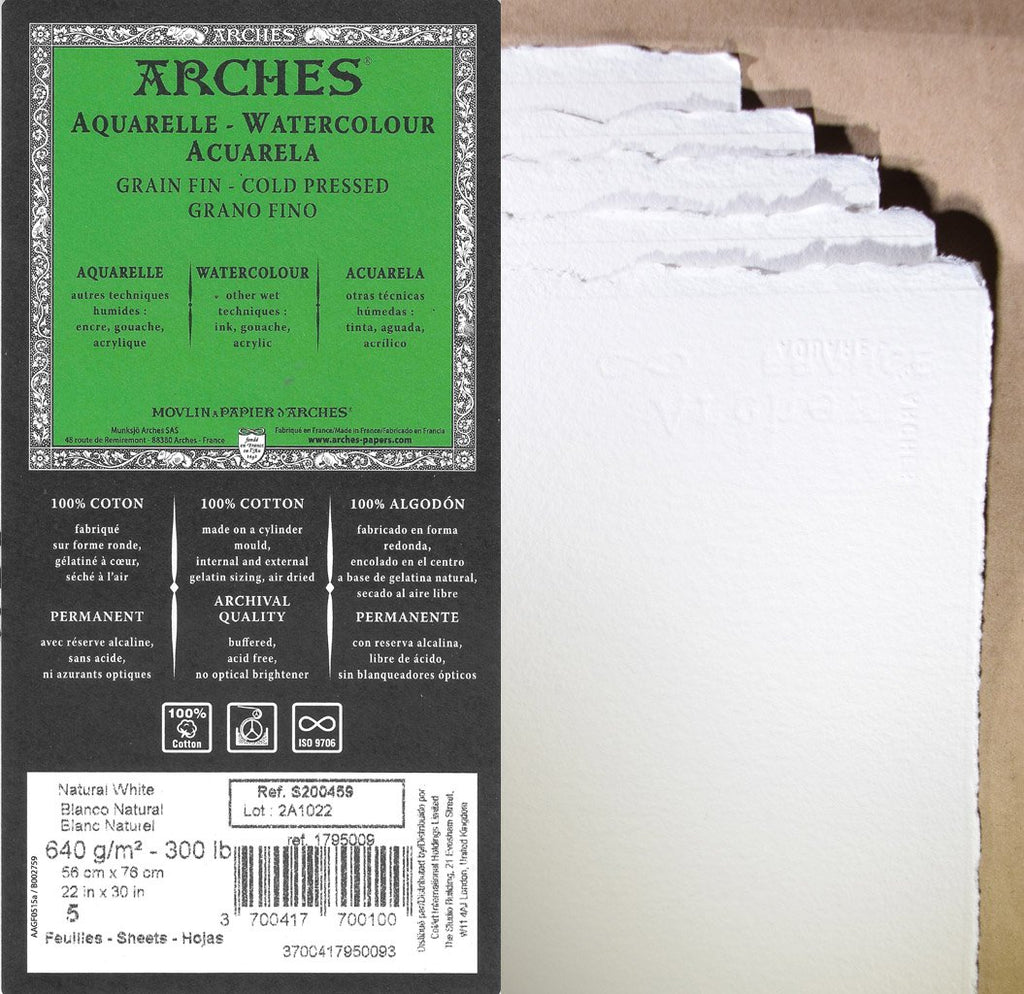 Arches Watercolor Paper - 300 lb. Rough 22 x 30 5 Sheets