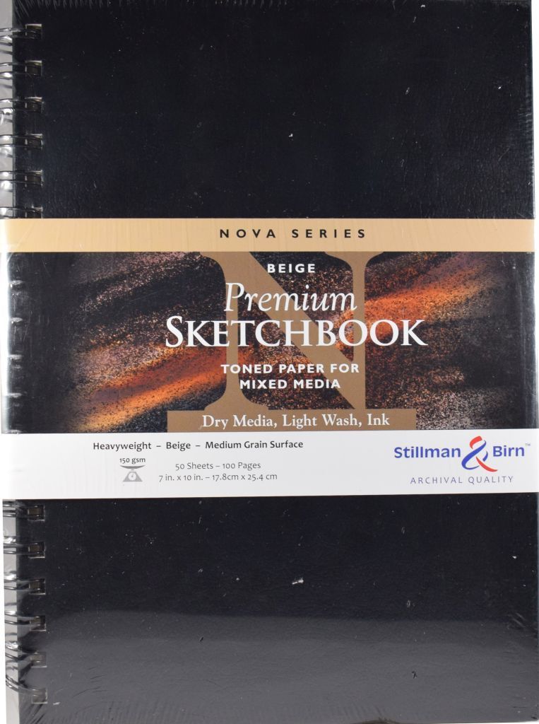 Stillman & Birn Nova Series Wire-Bound Sketchbook, Black, 7 x 10